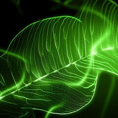 Naklejka premium Fractal leaf. Created by generative AI