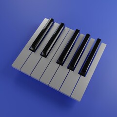 piano keys on blue background house music vibe soothing background  