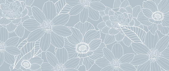 Vector beautiful blue floral background for text, covers, wallpapers, presentations