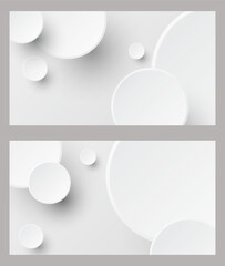 White abstract modern circle neumorphism elements presentation background
