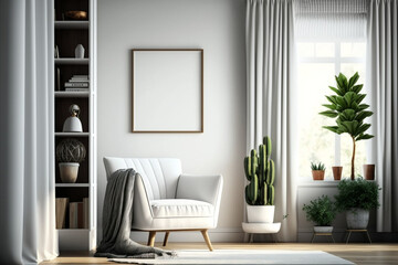 Cozy living room interior with modern decor elements generative ai