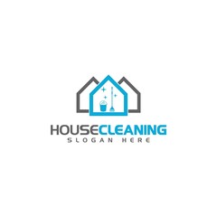 Fototapeta premium House Cleaning icon. House Cleaning Service Logo Template isolated on white background 