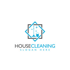 Fototapeta premium House Cleaning icon. House Cleaning Service Logo Template isolated on white background 
