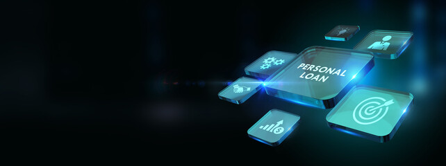 Business, Technology, Internet and network concept. Loan personal finance. 3d illustration