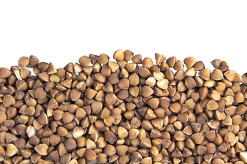 Buckwheat isolated on PNG transparent layer. The concept of cooking, healthy eating.