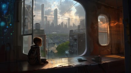 Fototapeta premium person in a station Generative Ai