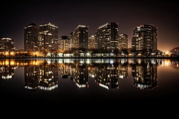 Fototapeta na wymiar night view of the city Generative Ai