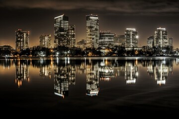 Fototapeta na wymiar night view of the city Generative Ai