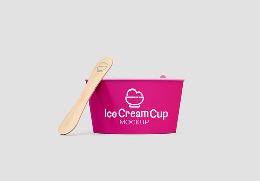 Front View Ice Cream Cup Mockup
