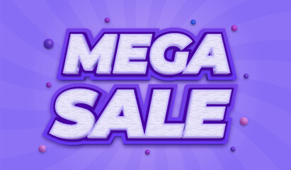 Purple Mega Sale Editable 3D Text Effect