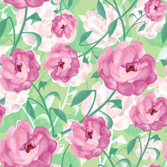 seamless pattern with pink peony textile pattern beauty background. Fabric wallpaper print texture.