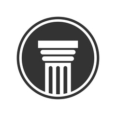 Column graphic icon. Pillar sign isolated on white background. Logo. Vector illustration