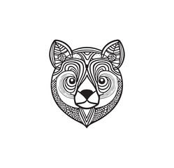 A head of dog vector line art for coloring page.