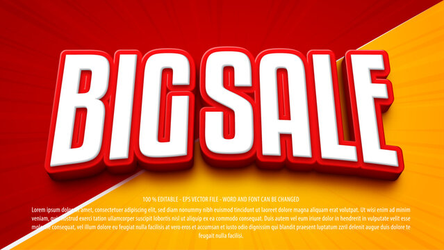 Big Sale 3d Bold Editable Text Effect