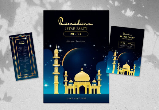 Ramadan Iftar Party Print Set with Generative AI