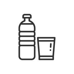 Water bottle icon vector illustration. Food and fruit. Minimalism vector symbols, line icon for logo, mobile app and website design. Vector illustration, EPS10.