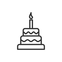 Birthday cake icon vector illustration. Food and cooking. Minimalism vector symbols, line icon for logo, mobile app and website design. Vector illustration, EPS10.