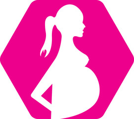 Pregnant woman drop shape logo. pregnant women vector icon template