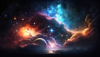 dazzling starry sky wallpaper universe starry sky background,Generative AI