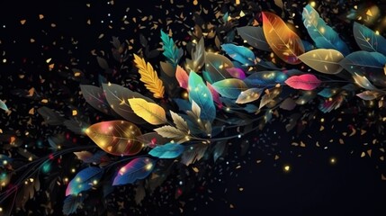 Abstract Leaves and Glitter Background Illustration Enhance your design projects with this beautiful Abstract Leaves and Glitter Background Illustration.