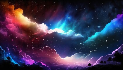 colorful dazzling starry sky wallpaper universe starry sky background,Generative AI