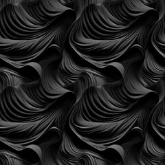 Generative AI - Seamless tileable black pattern - extra black on black texture