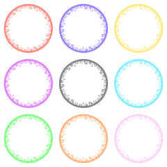 町並みの円形フレーム　9色セット
