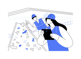 Recycling plant conveyor abstract concept vector illustration.