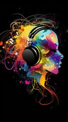 abstract background with glowing lines Generative Ai