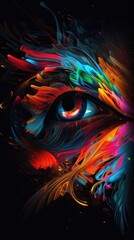 abstract background with glowing lines Generative Ai