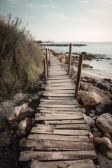 Obraz premium wooden pier in the sea Generative Ai