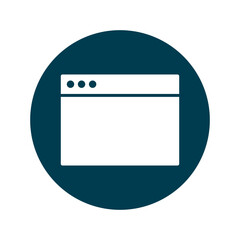 Round web window icon. Vector.