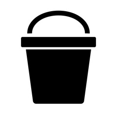 Bucket silhouette icon. Cleaning tool. Vector.