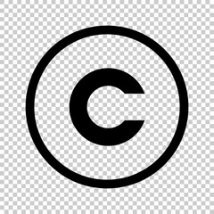Copyright icon isolated on transparent background. Vector.