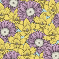Möbelaufkleber Seamless pattern with daffodils. Vector illustration  © vinzstudio