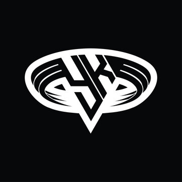 recommend clip art: YK Logo monogram with triangle shape slice isolated outline design template