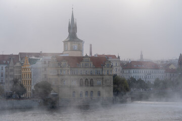 Charles bridge in Autumn Morning 
