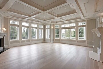 Empty room in modern house, generative AI