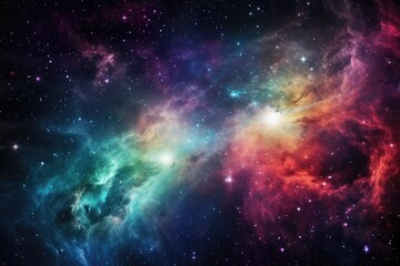 Obraz na płótnie Canvas abstract background image that captures the essence of the cosmos, with stars, galaxies, and nebulae Generative AI