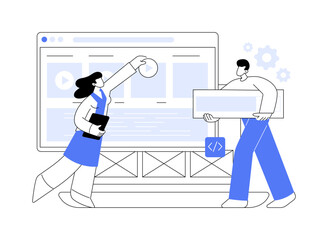 Landing page creation abstract concept vector illustration. © Visual Generation