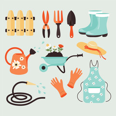 Gardening. A set of tools for gardening. Vector design