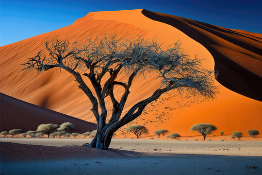 namib naukluft park desert sand dunes. Generative AI