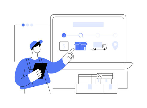 Order processing abstract concept vector illustration.