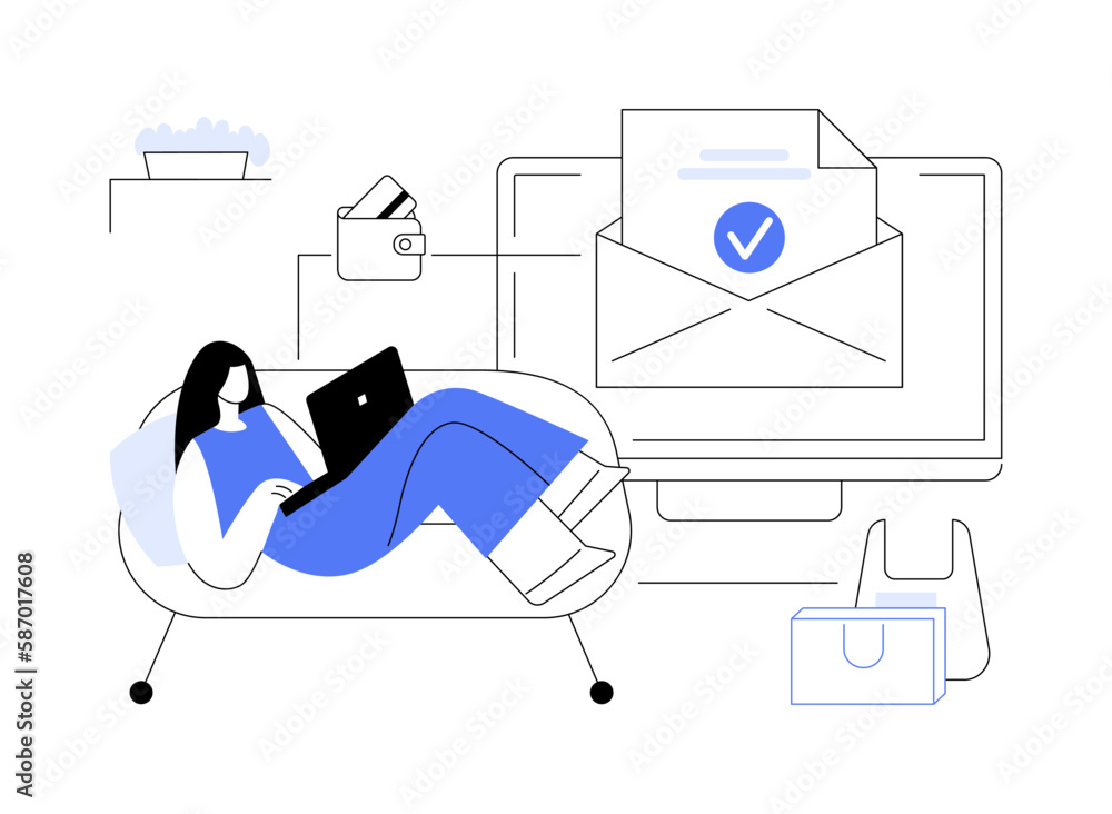 Poster acknowledgment received abstract concept vector illustration.