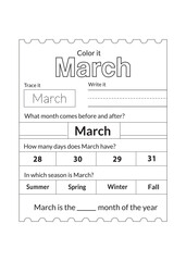  Days Of The Week and month Worksheet