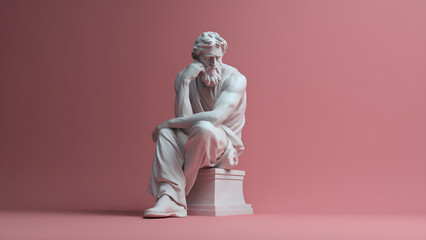 Greek Stoic Philosopher statue digital render - obrazy, fototapety, plakaty