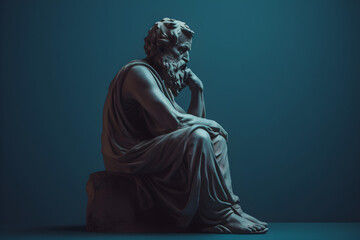 Greek Stoic Philosopher statue digital render