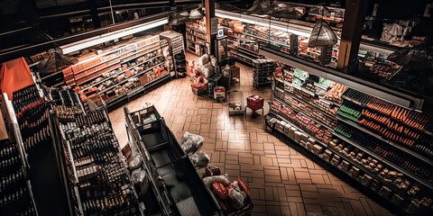 Fototapeta premium A Mysterious array of items from a store is arranged in an orderly manner - generative ai.