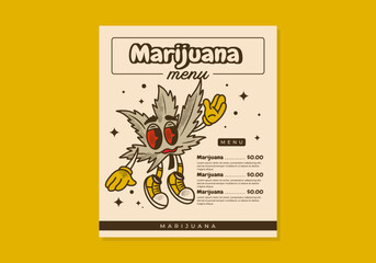 Flyer menu design for a marijuana shop