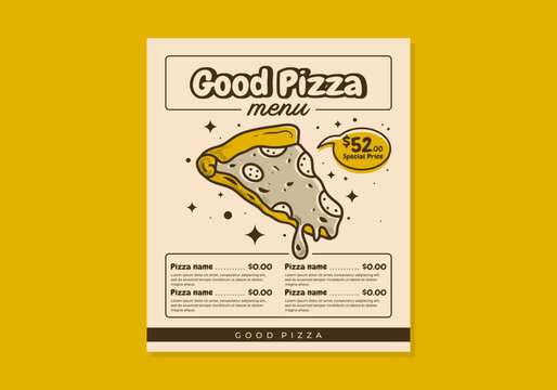 Flyer menu design for a pizza shop